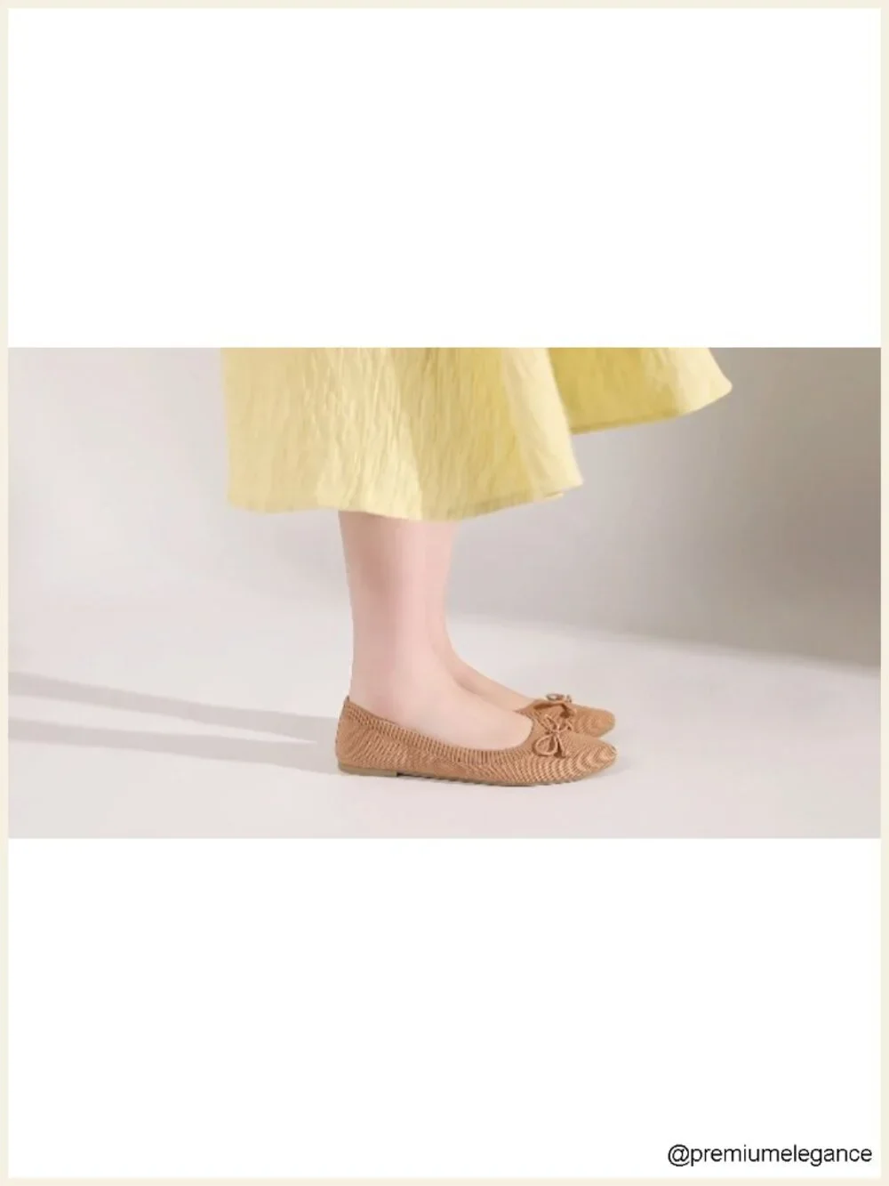 Womens Pointed Toe Ballet Flats Bow Dressy Slip On Mesh Knit Minimal Cushion